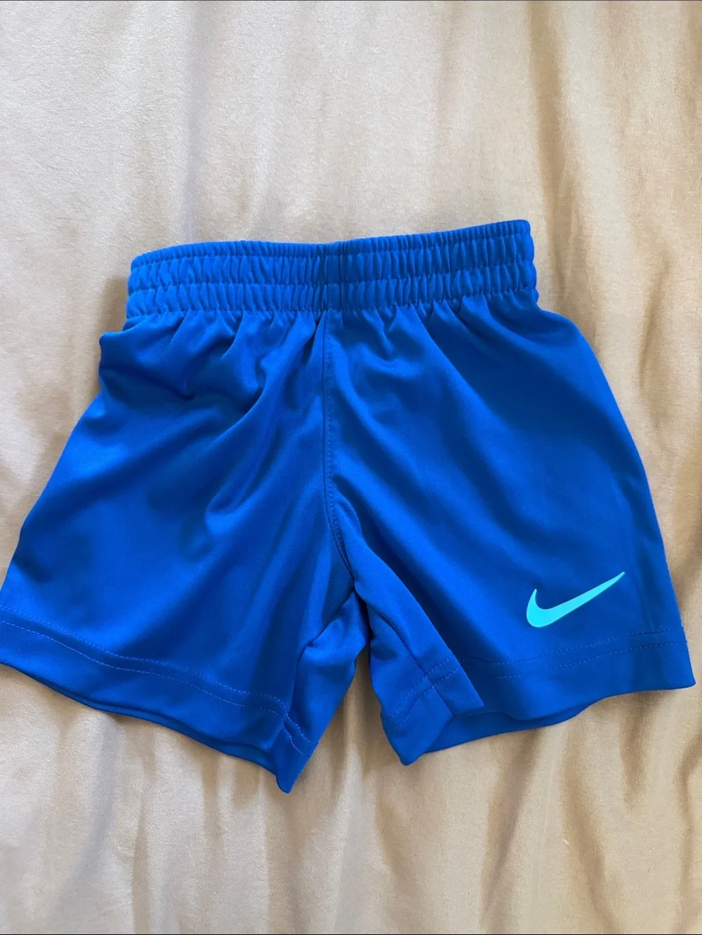 Nike Kids Tee & Shorts Set - White & Aqua with Navy Swoosh - Picture 3 of 5